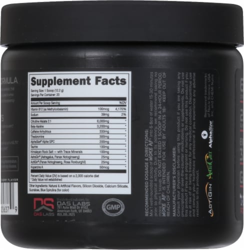 WOKE AF® Nootropic Pre-Workout Rocket Pop Perspective: back