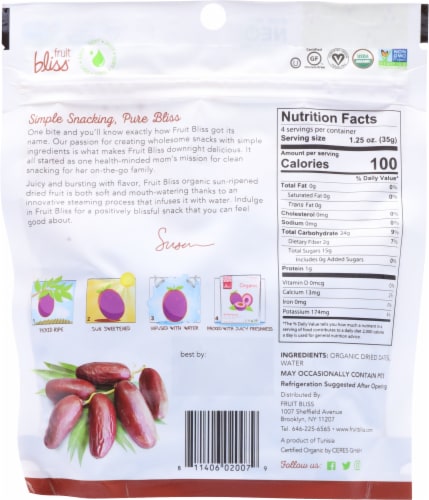 Fruit Bliss® Organic Deglet Nour Dates Perspective: back
