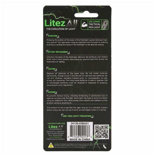 LitezAll® 250 Lumen Pocket Clip Pen Light Perspective: back