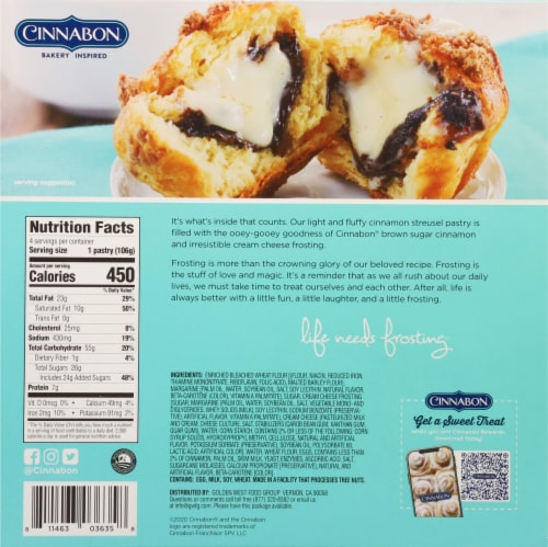 Cinnabon® Frosting Filled Cinnapastry Perspective: back