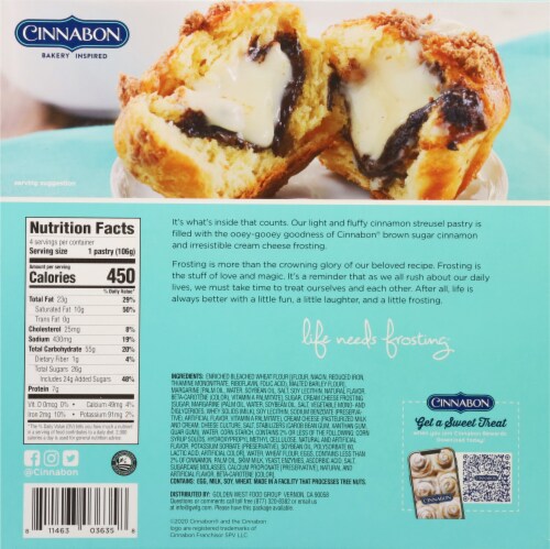 Cinnabon® Frosting Filled Cinnapastry Perspective: back