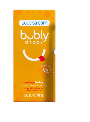 SodaStream® Bubly™ Drops Mango Unsweetened Natural Flavor Essence Sparkling Water Perspective: back