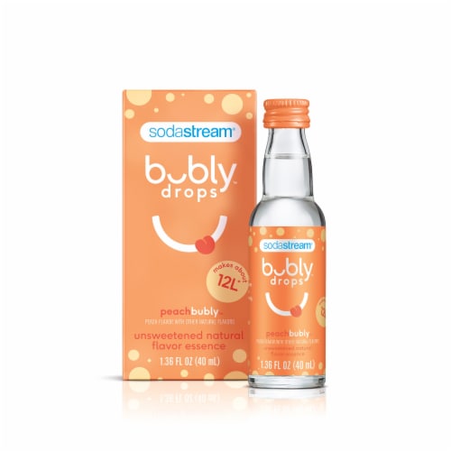 SodaStream® Bubly™ Drops Peach Bubly Flavor Essence Sparkling Water Perspective: back