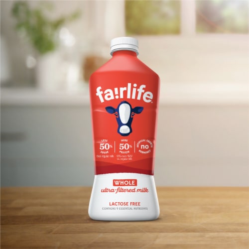 fairlife Ultra-Filtered Milk, Lactose Free, High Protein, Whole Milk Perspective: back