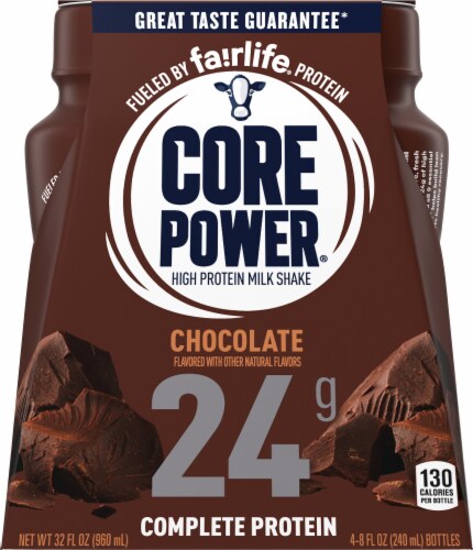 Core Power Chocolate High Protein Milk Shakes Perspective: back