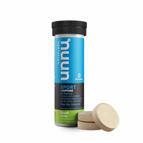 Nuun Hydration Sport + Caffeine Fresh Lime Effervescent Electrolyte Supplement Tablets Perspective: back