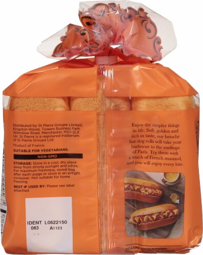 St. Pierre® Brioche Hot Dog Buns Perspective: back