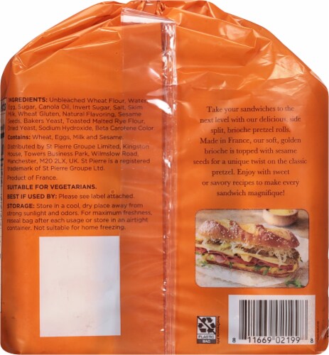 St Pierre® Pre-Cut Brioche Pretzel Rolls Perspective: back