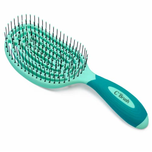 Circular Venting Detangling C Brush - Aqua by NuWay 4Hair for Unisex - 1 Pc Hair Brush Perspective: back