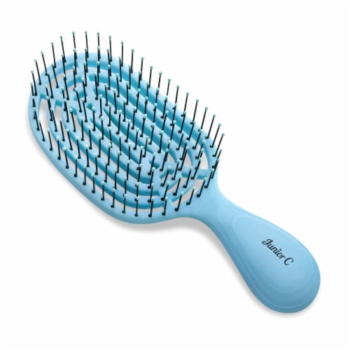 Patented Junior C Detangling Brush - Blue by NuWay 4Hair for Unisex - 1 Pc Hair Brush Perspective: back