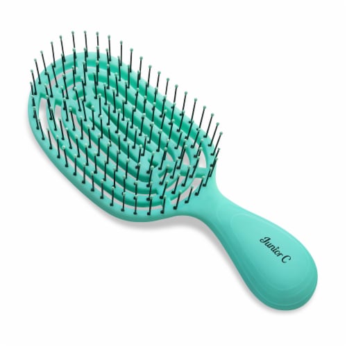Patented Junior C Detangling Brush - Aqua by NuWay 4Hair for Unisex - 1 Pc Hair Brush Perspective: back