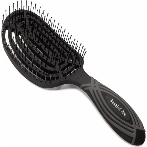 Circular Venting Detangling Double C Brush - Black Perspective: back