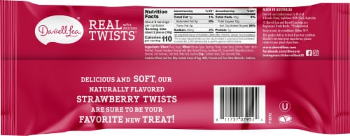 Darrell Lea Real Twists Strawberry Candy Perspective: back