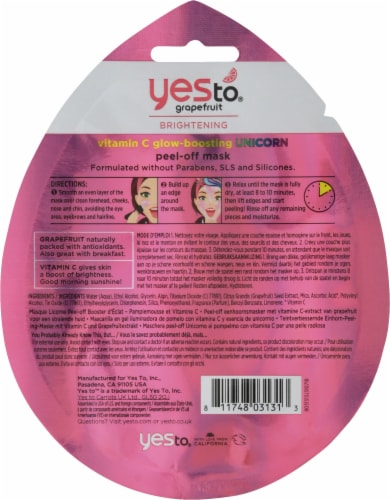 Yes To® Grapefruit Vitamin C Glow-Boosting Unicorn Peel-Off Mask Perspective: back