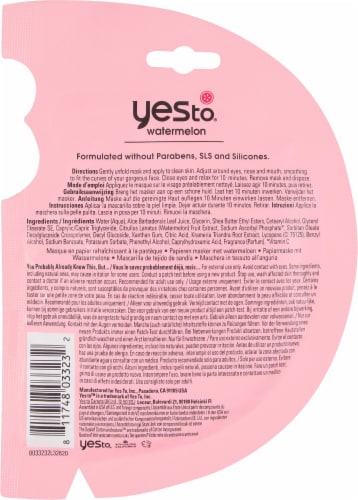 Yes To® Watermelon Super Fresh Paper Mask Perspective: back