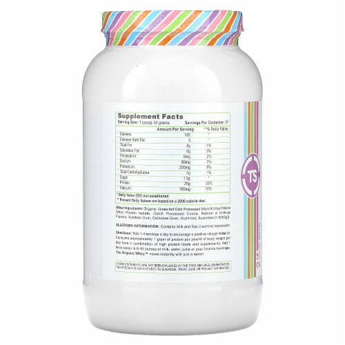 Top Secret Nutrition The Organic Whey Chocolate Fudge Milkshake - 2 lb (907 g) Perspective: back