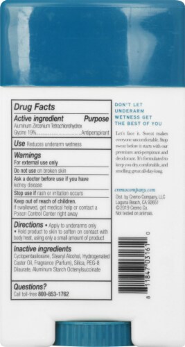 Cremo® Blue Cedar & Cypress Anti-Perspirant and Deodorant Perspective: back