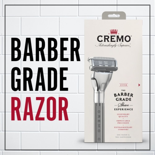 Cremo Barber Grade Men's Razor and Razor Blade Refills Perspective: back