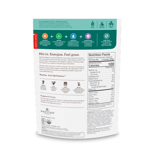 Navitas Organics Vanilla & Greens Essential Blend Perspective: back