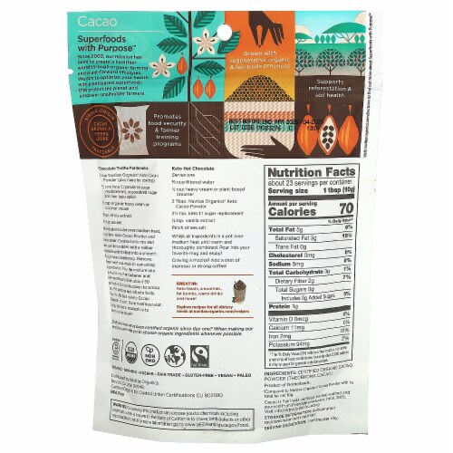 Navitas® Organics Keto Cacao Supplement Powder Perspective: back