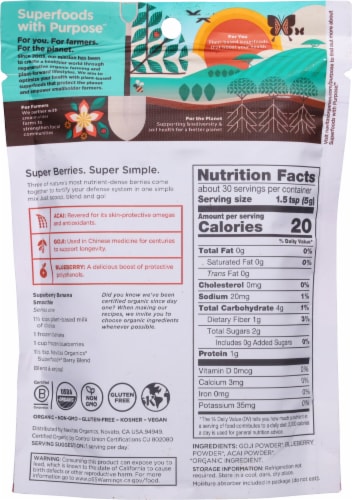 Navitas® Organics Superfood+® Berry Blend Perspective: back