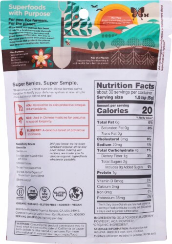 Navitas® Organics Superfood+® Berry Blend Perspective: back