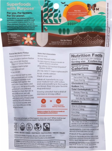 Navitas® Organics Unsweetened Cacao Wafers Perspective: back