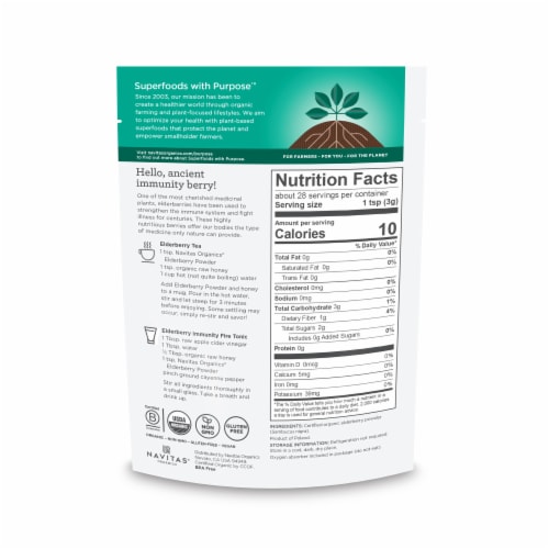 Navitas® Organics Elderberry Powder Perspective: back
