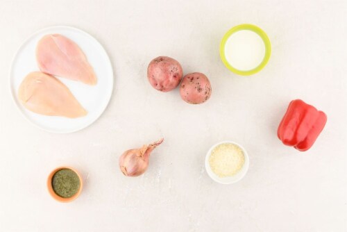 Home Chef Meal Kit Chicken with Basil-Pecorino Cream Sauce Perspective: back