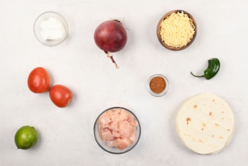 Home Chef Meal Kit Weeknight Chicken Quesadillas With Oaxacan Cheese And Pico De Gallo Perspective: back