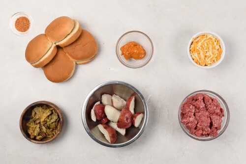 Home Chef Meal Kit Jalapeno Popper Sliders with Potatoes Perspective: back