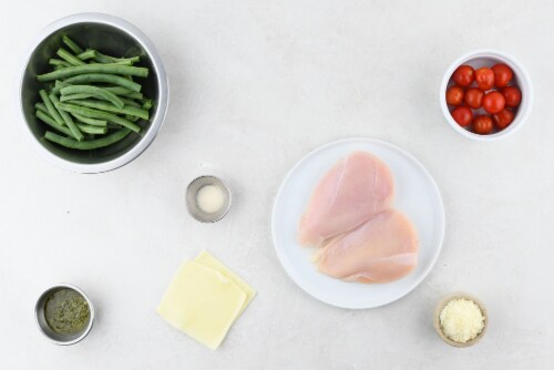 Home Chef Meal Kit Caprese Chicken Breast with Parmesan Green Beans Perspective: back