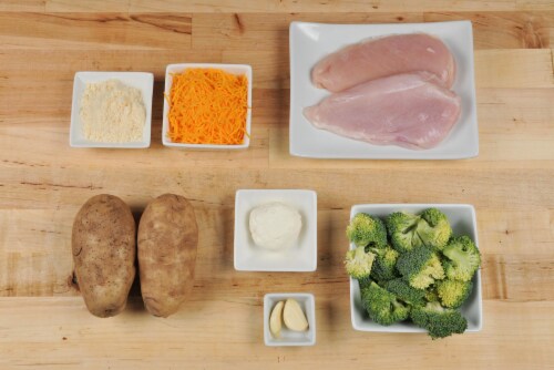 Home Chef Meal Kit Broccoli-Cheddar Crusted Chicken With Parmesan-Roasted Potatoes Perspective: back