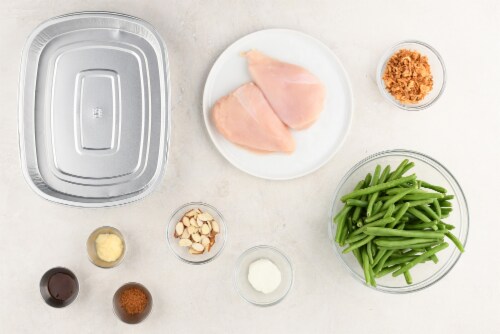 Home Chef® Oven Kit Goat Cheese-Crusted Chicken With Green Beans and Almonds Perspective: back