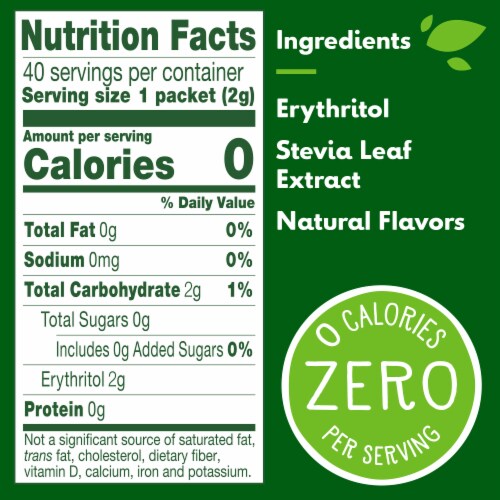 Truvia Original Calorie-Free Sweetener from the Stevia Leaf Packets, 40 Count Perspective: back