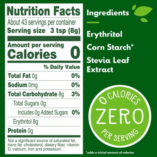 Truvia Sweet Complete Confectioners Calorie-Free Sweetener with the Stevia Leaf Bag Perspective: back