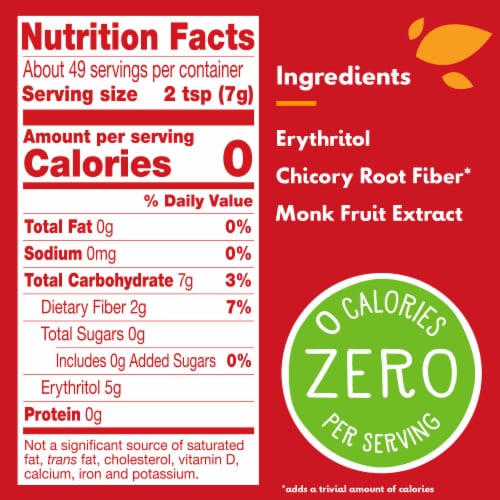 Truvia Sweet Complete Calorie-Free Sweetener from the Monk Fruit Perspective: back