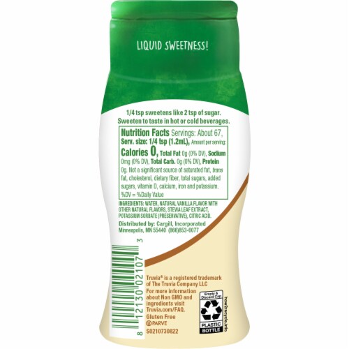 Truvia® Vanilla Liquid Sweetener Perspective: back