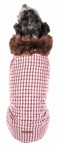 Pet Life Luxe Beautifur Elegant Designer Boxed Mink Fur Dog Coat Jacket Perspective: back