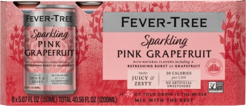 Fever-Tree Sparkling Pink Grapefruit Soda Cans Perspective: back
