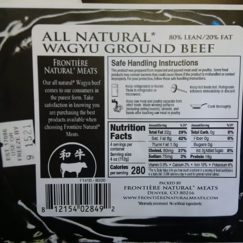 Frontiere Natural Meats Wagyu 80/20 Ground Beef Perspective: back