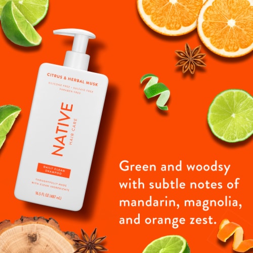 Native Daily Clean Shampoo with Citrus and Herbal Musk, Sulfate Free for Men and Women Perspective: back