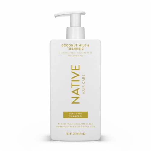 Native Curl Care Shampoo with Coconut Milk and Turmeric, Sulfate Free for Women and Men Perspective: back
