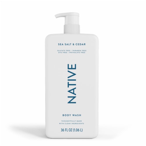 Native Body Wash, Sea Salt & Cedar, Sulfate Free, for Women and Men, 36 oz Perspective: back