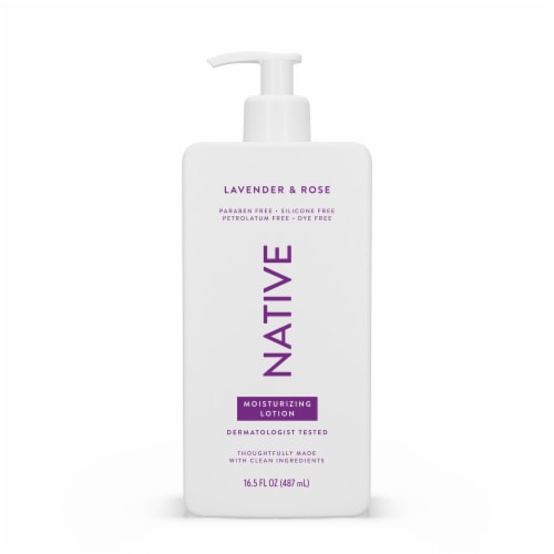 Native Moisturizing Hand & Body Lotion, Lavender & Rose, Silicone Free, for Women and Men, 16.5 oz Perspective: back