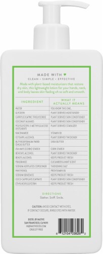 Native Moisturizing Lotion Cucumber & Mint Paraben Free Perspective: back
