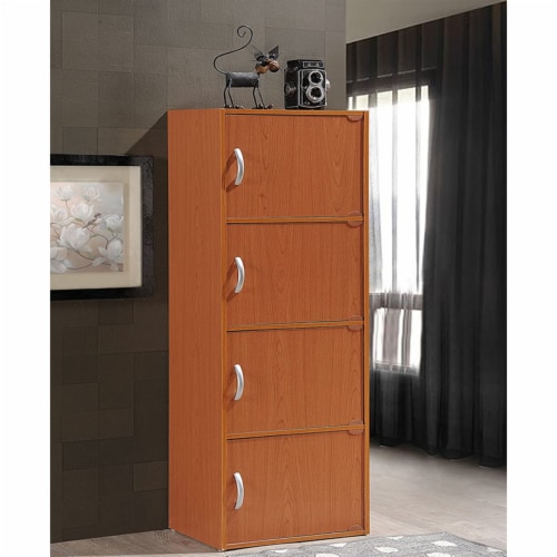 Hodedah 4 Shelf Enclosed Home and Office Organization Storage