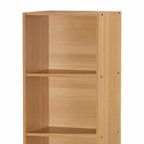 Hodedah 12 x 16 x 47 Inch 4 Shelf Bookcase and Office Organizer, Beech Finish Perspective: back