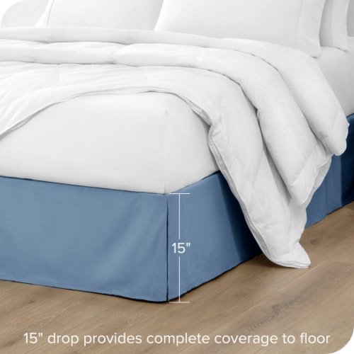 Bare Home Tailored 15 Pleated Bed Skirt Coronet Blue Twin XL Twin XL Mariano s