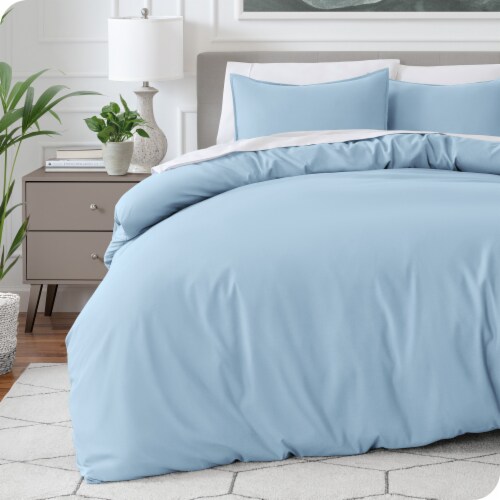 Bare Home Double Brushed Duvet Set Light Blue Queen Queen Mariano s